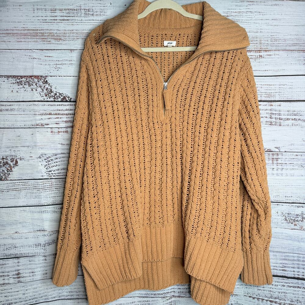Aerie Oversized Cable Knit Quarter Zip Sweater Women’s Small - Picture 2 of 7